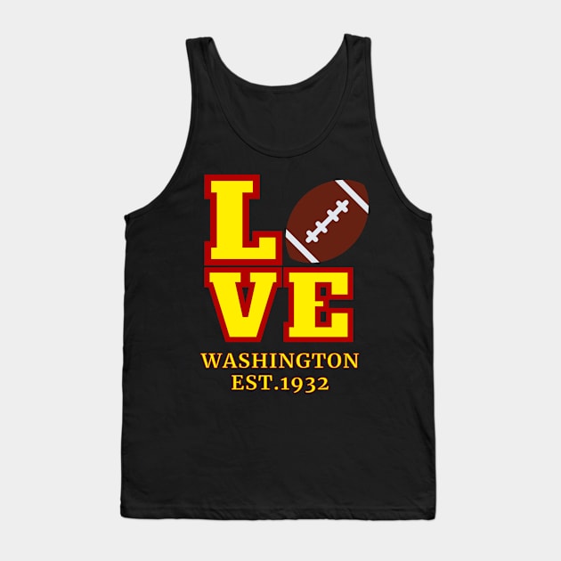 Washington Football DC Sports Team With American Football ball Style, Vintage Washington Football DC Sports Team Novelty Gift Tank Top by WPKs Design & Co